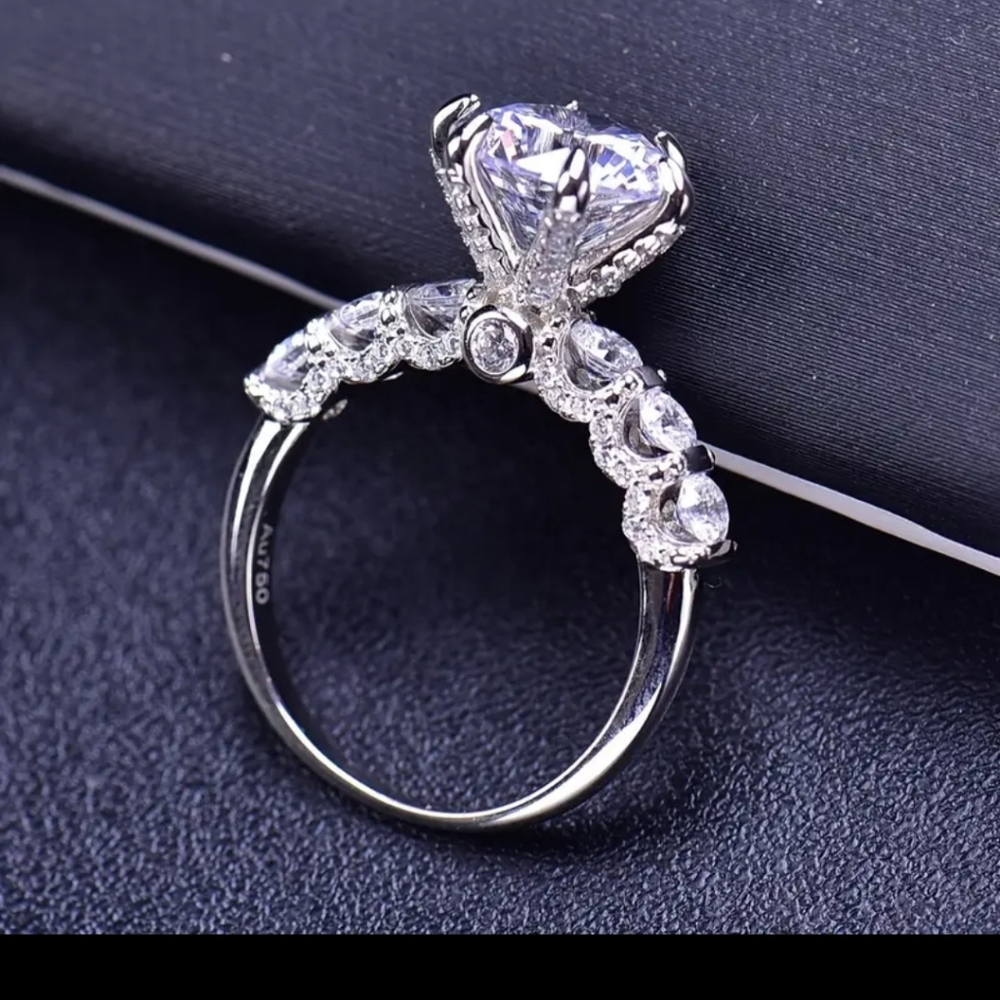 Beautiful 3ct Pave' Moissanite Diamond Ring